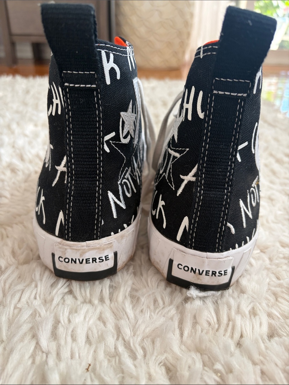 💎 Converse “Not a Chuck” High Top Sneakers in Black with Orange Lining - Picture 3 of 7